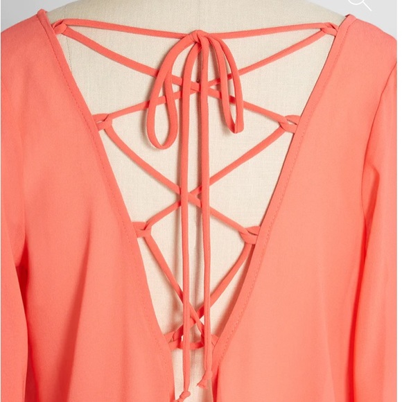 ModCloth Coral Swim Cover Up Shift Dress - Picture 3 of 7